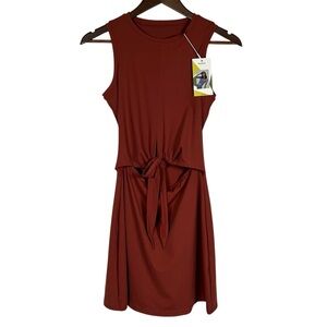 HALARA Sleeveless Tie-Front Auburn Red Mini Dress NWT